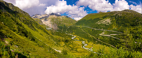 Das Rhonetal von der Auffahrt zum Grimselpass
